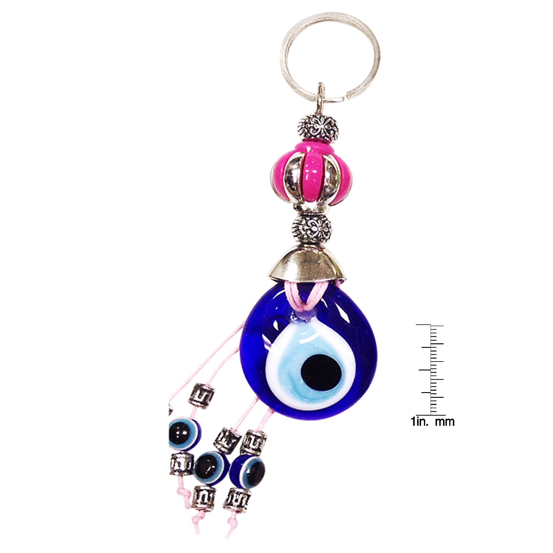 Evil Eye Flower Crown Keychain Pink CF76881308-4 - $12.99